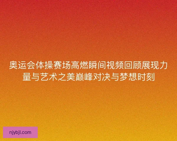 奥运会体操赛场高燃瞬间视频回顾展现力量与艺术之美巅峰对决与梦想时刻